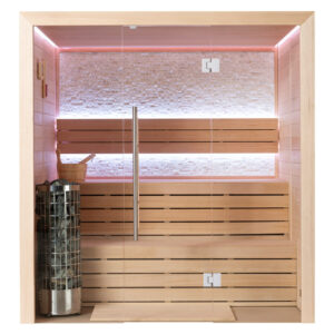 AWT E1604C Hemlock binnensauna met Harvia Cilindro