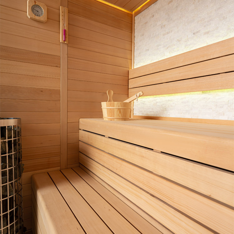 AWT E1604C Hemlock binnensauna met Harvia Cilindro