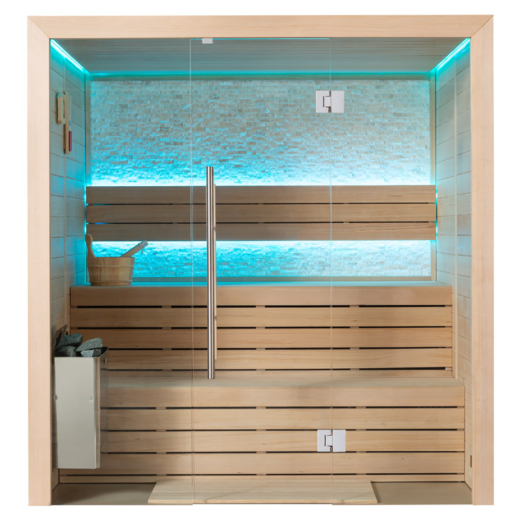 AWT E1604C Hemlock binnensauna met Harvia Cilindro